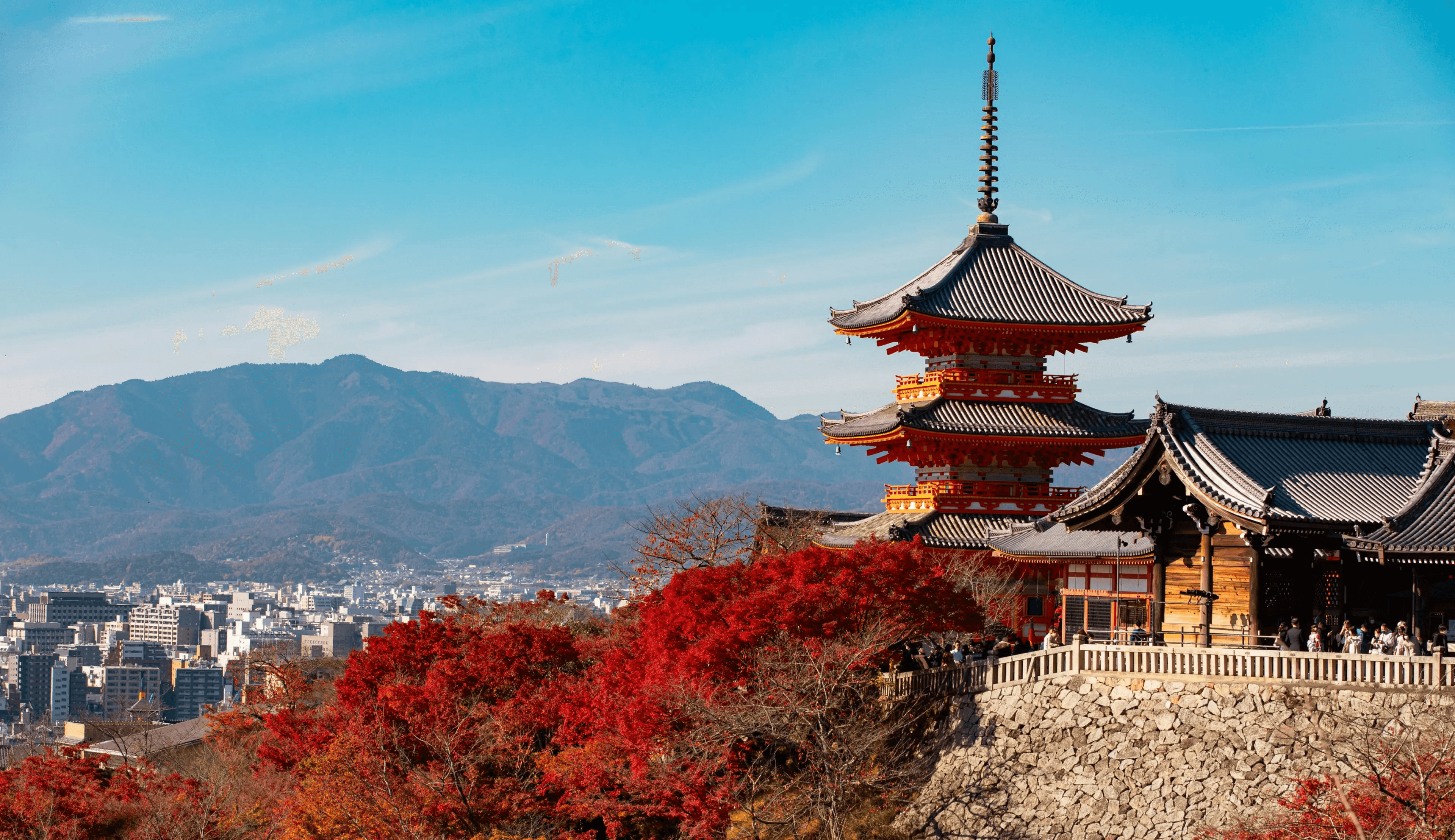 Japan — Kyoto temple at sunset